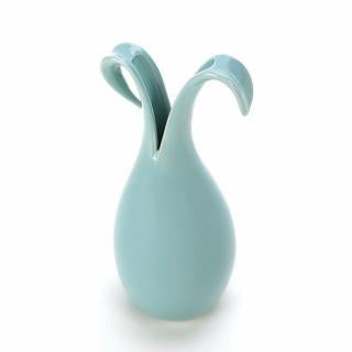 Tall Blue Lily Vase