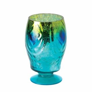 Peacock Glass Hurricane Lantern