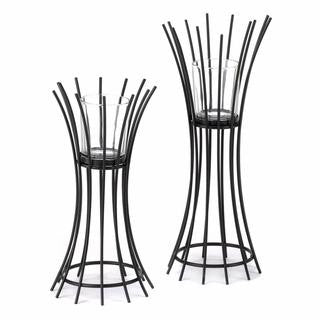 Iron Reeds Candle Stand Duo