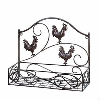 Three Roosters Wall Basket