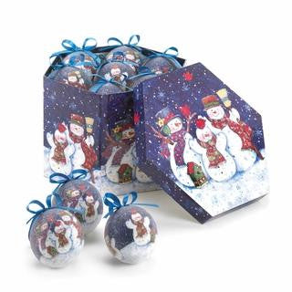 Wintery Night Snowman Ornament Set