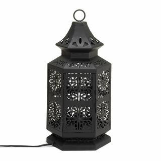 Large Black Moroccan Tower Lamp