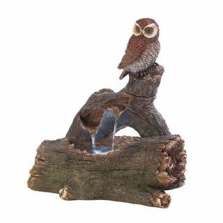 Owl Perch Outdoor Fountain