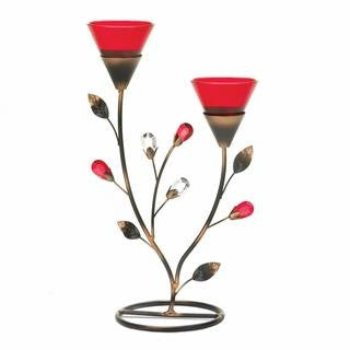 Ruby Blooms Candleholder