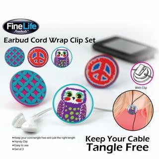 Earbud Cord Wrap Clip Trio