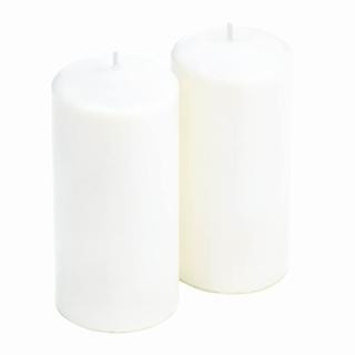 Unscented White Pillar Candle Duo