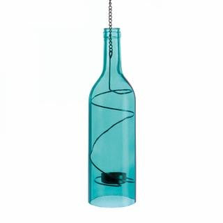 Blue Bottle Hanging Candleholder