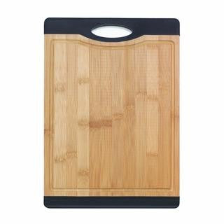 Bamboo Cutting Board with Black Rubber Grip