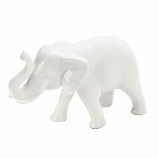 Sleek White Elephant Figurine