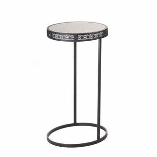 Metal Half-Moon Accent Table