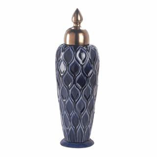 Deep Blue Lidded Urn