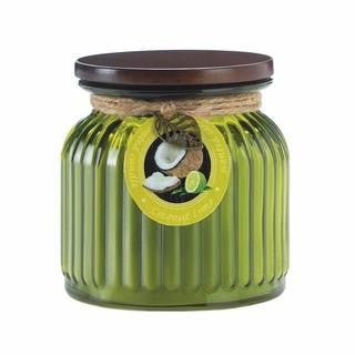 Coconut Lime Ribbed Jar Candle