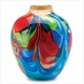 Floral Fantasia Art Glass Vase