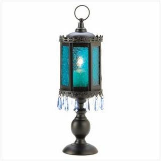 Exotic Azure Blue Pedestal Lantern