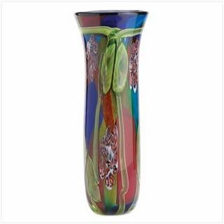 Peacock Fantasy Art Glass Vase