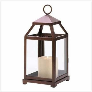 Bronze Contemporary Candle Lantern