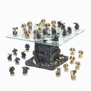 Black Tower Dragon Chess Set