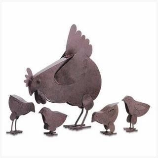 Metal Chicken Sculptures