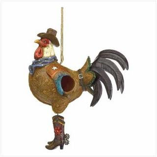 Cowboy Rooster Bird House