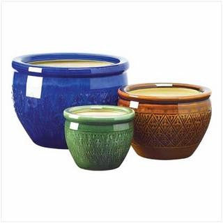 Jewel-Tone Flower Pot Trio