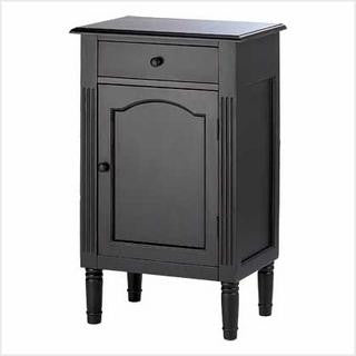 Antiqued Black Wood Cabinet