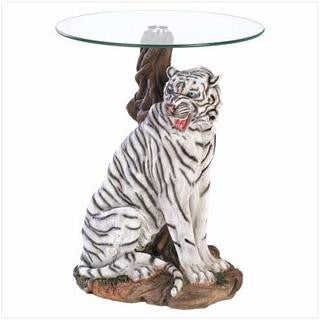 White Tiger Accent Table