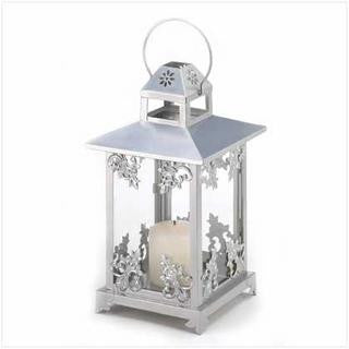 Silver Scrollwork Candle Lantern