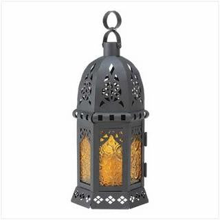 Yellow Glass Moroccan Lantern